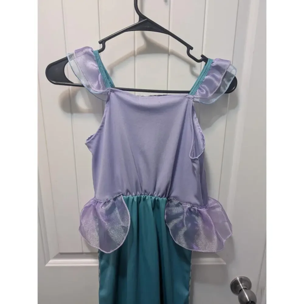 Mermaid Halloween Costume Dress Girls Party Princess Cosplay Ariel Size 8-10 New